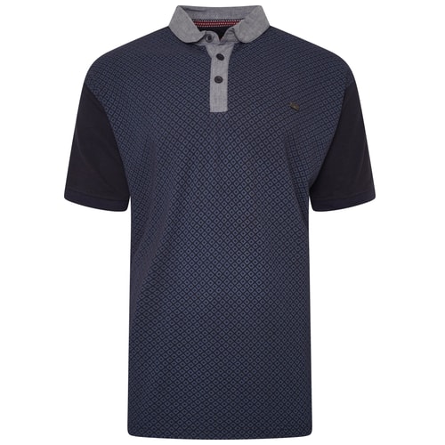 KAM Premium Pique Detailliertes Poloshirt Navy